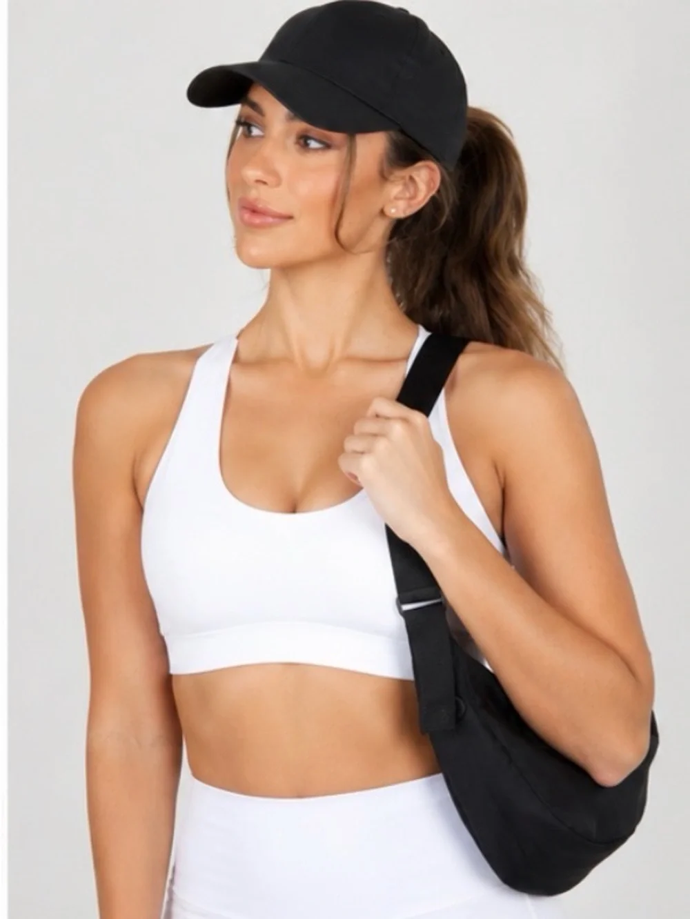 Ponyflo Black Active Ponyflo Cap with Matching Black Bag.